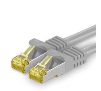1aTTack.de Cavo di rete Ethernet Lan Cat.7 SFTP spina RJ45 Cat6a doppia schermatura 10000 Mbit/s compatibile con Cat5 Cat6 Cat6a Cat8 per switch Router Modem Patchpanel Grigio / 1 pz 0,5m