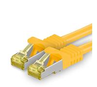 1aTTack.de Cavo di rete Ethernet Lan Cat.7 SFTP spina RJ45 Cat6a doppia schermatura 10000 Mbit/s compatibile con Cat5 Cat6 Cat6a Cat8 per switch Router Modem Patchpanel Giallo / 1 pz 1,5m
