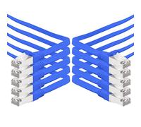 1aTTack.de Cavo di rete piatto Cat.7 Gigabit Ethernet Lan (RJ45), 10Gbit/s, compatibile con Cat.5 -Cat.5e - Cat.6 Blu / 10 pz 3 m