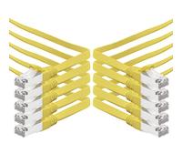 1aTTack.de Cavo di rete piatto Cat.7 Gigabit Ethernet Lan (RJ45), 10Gbit/s, compatibile con Cat.5 -Cat.5e - Cat.6 Giallo / 10 pz 5 m