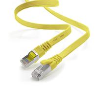 1aTTack.de Cavo di rete piatto Cat.7 Gigabit Ethernet Lan (RJ45), 10Gbit/s, compatibile con Cat.5 -Cat.5e - Cat.6 Giallo / 1 pz 10 m