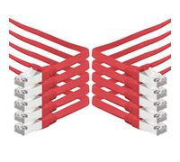 1aTTack.de Cavo di rete piatto Cat.7 Gigabit Ethernet Lan (RJ45), 10Gbit/s, compatibile con Cat.5 -Cat.5e - Cat.6 Rosso / 10 pz 3 m