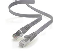 Cavo di rete piatto Cat.7 Gigabit Ethernet Lan (RJ45), 10Gbit/s, compatibile con Cat.5 -Cat.5e - Cat.6 Grigio / 1 pz 15 m