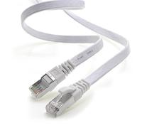 1aTTack.de Cavo di rete piatto Cat.7 Gigabit Ethernet Lan (RJ45), 10Gbit/s, compatibile con Cat.5 -Cat.5e - Cat.6 Bianco - 1 pezzo 15 m