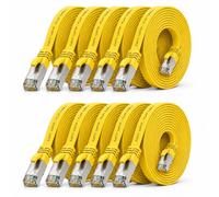 1aTTack.de Cavo di rete piatto Cat.7 Gigabit Ethernet Lan (RJ45), 10Gbit/s, compatibile con Cat.5 -Cat.5e - Cat.6 Giallo / 10 pz 3 m
