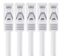 1aTTack.de® Cavo ethernet Gigabit categoria 7 con plug RJ45 categoria 6a (doppia schermatura), 500 MHz Bianco / 5 pz 3 m