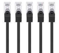 1aTTack.de® Cavo ethernet Gigabit categoria 7 con plug RJ45 categoria 6a (doppia schermatura), 500 MHz Nero / 5 pz 1 m