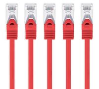1aTTack.de® Cavo ethernet Gigabit categoria 7 con plug RJ45 categoria 6a (doppia schermatura), 500 MHz Rosso / 5 pz 0,5 m