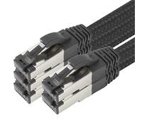 1aTTack.de - Cavo patch cat. 6 A, in tessuto, rivestimento in cotone, da 500 Mhz, 10 Gb Nero / 5 pz 7,5 m