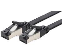 1aTTack.de Cavo patch Cat 8 piatto nero 40 Gigabit cavo di rete Ethernet LAN 40 Gbps 2000 MHz cavo patch Cat8 LSZH TPE PIMF Rj45 maschio 1 pezzo - 0,5 m