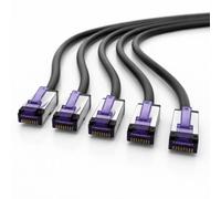 1aTTack.de - Cavo patch CAT6a Superflex Ethernet Gigabit LAN RJ45 CAT6 A 10000 Mbit s SFTP PIMF 500 MHz compatibile con CAT6 CAT5 - nero - 5 pezzi
