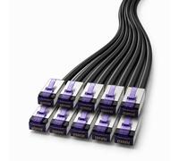 1aTTack.de - Cavo patch CAT6a Superflex Ethernet Gigabit LAN RJ45 CAT6 A, 10000 Mbit s SFTP PIMF 500 MHz compatibile con CAT6 CAT5 - nero - 10 pezzi