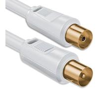 1aTTack.de - Cavo per Antenna con connettore coassiale F da Maschio a Femmina, a Doppia, Tripla o quadrupla schermatura, 75 Db /85 Db / 100 Db / 110 Db / 120 Db / 125 Db Bianco 1,5 m
