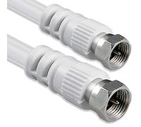 1aTTack.de - Cavo per Antenna con connettore coassiale F da Maschio a Femmina, a Doppia, Tripla o quadrupla schermatura, 75 Db /85 Db / 100 Db / 110 Db / 120 Db / 125 Db Bianco 5 Metri