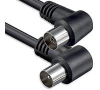 1aTTack.de - Cavo per Antenna con connettore coassiale F da Maschio a Femmina, a Doppia, Tripla o quadrupla schermatura, 75 Db /85 Db / 100 Db / 110 Db / 120 Db / 125 Db Nero 1,5 m