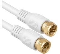 1aTTack.de - Cavo per Antenna con connettore coassiale F da Maschio a Femmina, a Doppia, Tripla o quadrupla schermatura, 75 Db /85 Db / 100 Db / 110 Db / 120 Db / 125 Db Bianco 3,5 m