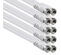 1aTTack.de - Cavo per Antenna con connettore coassiale F da Maschio a Femmina, a Doppia, Tripla o quadrupla schermatura, 75 Db /85 Db / 100 Db / 110 Db / 120 Db / 125 Db Bianco 1,5 m