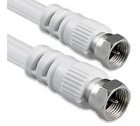 1aTTack.de - Cavo per Antenna con connettore coassiale F da Maschio a Femmina, a Doppia, Tripla o quadrupla schermatura, 75 Db /85 Db / 100 Db / 110 Db / 120 Db / 125 Db Bianco 5 Metri