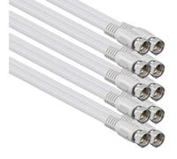 1aTTack.de - Cavo per Antenna con connettore coassiale F da Maschio a Femmina, a Doppia, Tripla o quadrupla schermatura, 75 Db /85 Db / 100 Db / 110 Db / 120 Db / 125 Db Bianco 3,5 m