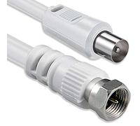 1aTTack.de - Cavo per antenna con connettore coassiale F da maschio a femmina, a doppia, tripla o quadrupla schermatura, 75/85 / 100/110 / 120/125 db