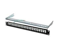 1aTTack.de - Pannello di collegamento CAT5 CAT6 CAT7, presa RJ45, alloggiamento in metallo 24 porte non incluse. Patchpanel für Keymodule
