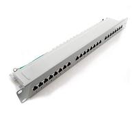 1aTTack.de Patch Panel CAT5 CAT6 CAT7 - Presa di rete RJ45 Keystone, alloggiamento in metallo CAT6 24 porte Bianco Patchpanel CAT6