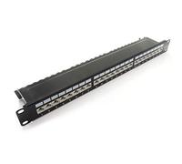 1aTTack.de Patch Panel CAT5 CAT6 CAT7 - Presa di rete RJ45 Keystone, alloggiamento in metallo CAT6a 24 porta nero Patchpanel CAT6a