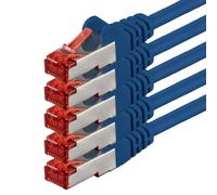 1aTTack.de x 5 m - Cavo di rete Cat 6 Cavo patch Cat 6 RJ45 SFTP - Blu