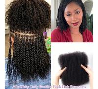 #1B Afro Kinky Human Hair Bulk per Extension Dreadlock 16 pollici Capelli Umani Brasiliani Neri per Donne Descrizione del prodotto:Esalta le tue acconciature intrecciate con i nostri capelli umani 100