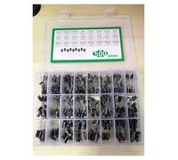 1box Aluminum Electrolytic Capacitor Kit 500pcs 10V 16V 25V 50V 0.22/0.47/1/2.2/3.3/4.7/10 22 33 47 100 220 330 470 680 1000 UF AUOQKQUT