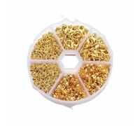 1Box Kit per la creazione di gioielli Chiusura a moschettone Anelli di congiunzione aperti Crimp finali Perline Set di scatole Braccialetti fatti a mano Collane Forniture - Set 04