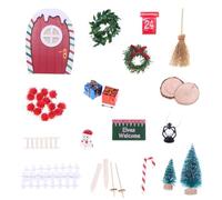 1Box Natale Gnomi Scena Set Materiali Sicuri Case delle bambole Interattive Accessori Case Vacanza Decorazione Gnomi Set Scena di Natale Modello
