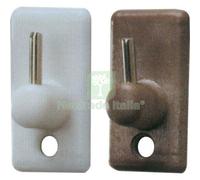 1CF GANCIO BRIS BRIS BASE PLASTICA RAMPINO METALLO MM 18X32 BIANCO CF=PZ 100: