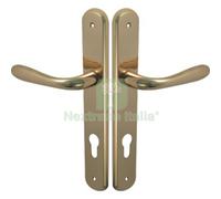 1CF MANIGLIA GOCCIA OTTONE PLACCA FORO SAGOMATO ZAMA OTTONE LUCIDO Q8 I.MM 90 C: