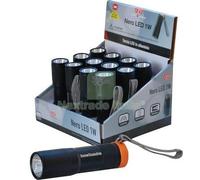 1CF TORCIA LED NERO LED 1 EXPO LUCE QUADRA WATT 3 3XMINI STILO AAA INCLUSA CF=P: