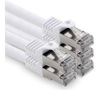 1CONN 0,5 m - bianco - 5 pezzi CAT.7 cavo Ethernet cavo di rete (cavo grezzo) S-FTP LSZH PIMF 10 GB S RJ45 spina Cat6a