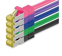 1CONN 5 cavi di rete CAT-7 Cat.7 da 2,0 m, Ethernet, Lan & Patch RJ-45 SFTP 10 GB/s - 5 colori 02