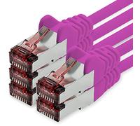 1CONN Cavo di Rete Cat6 0,25m Magenta - 5 x Cavo Patch LAN Cat 6 Cavo di Rete LAN Sftp Pimf Lszh Rame 1000 Mbit s