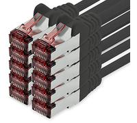 1CONN Cavo di Rete Cat6 0,25m Nero - 10 x Cavo Patch LAN Cat 6 Cavo di Rete LAN Sftp Pimf Lszh Rame 1000 Mbit s