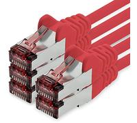 1CONN Cavo di Rete Cat6 0,25m Rosso - 5 x Cavo Patch LAN Cat 6 Cavo di Rete LAN Sftp Pimf Lszh Rame 1000 Mbit s