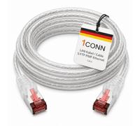 1CONN Cavo di rete Cat6 0,5 m trasparente Cavo Ethernet Cavo LAN Cavo di rete LAN Cat6 Cavo patch SFTP PiMF 1000 Mbit/s
