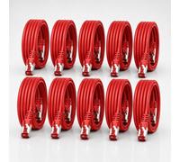 1CONN Cavo di rete Cat6 10 x 0,25 m rosso Cavo Ethernet Cavo LAN Cavo di rete LAN Cat6 Cavo patch SFTP PiMF 1000 Mbit/s