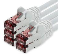 1CONN Cavo di Rete Cat6 1m Bianco - 5 x Cavo Patch LAN Cat 6 Cavo di Rete LAN Sftp Pimf Lszh Rame 1000 Mbit s