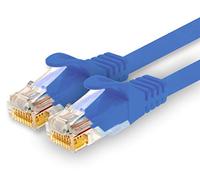 1CONN - Cavo di rete da 0,25 m, Ethernet, LAN, cavo patch per la massima velocità Internet e collega tutti i dispositivi con presa RJ 45 blu - 1 pezzo