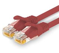 1CONN - Cavo di rete da 0,25 m, Ethernet, LAN, cavo patch per la massima velocità Internet e collega tutti i dispositivi con presa RJ 45 rosso - 1 pezzo