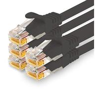 1CONN - Cavo di rete da 0,25 m, Ethernet, Lan & Patch per la massima velocità Internet e collega tutti i dispositivi con presa RJ 45 nero - 5 pezzi