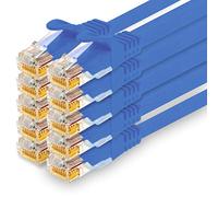 1CONN - Cavo di rete da 0,5 m, Ethernet, LAN, cavo patch per la massima velocità Internet e collega tutti i dispositivi con presa RJ 45 blu - 10 pezzi