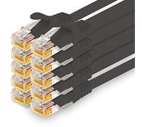 1CONN - Cavo di rete da 1,5 m, Ethernet, LAN, cavo patch per la massima velocità Internet e collega tutti i dispositivi con presa RJ 45 nero - 10 pezzi