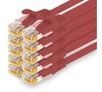1CONN - Cavo di rete da 3 m, Ethernet, Lan & Patch per la massima velocità Internet e collega tutti i dispositivi con presa RJ 45 rosso - 10 pezzi