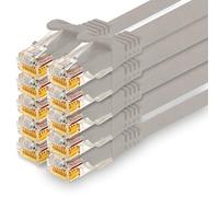 1CONN - Cavo di rete da 5 m, Ethernet, LAN e cavo patch per la massima velocità Internet e collega tutti i dispositivi con presa RJ 45 grigio - 10 pezzi